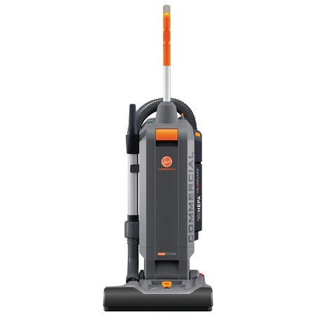 Hoover Commercial HushTone Vacuum Cleaner with Intellibelt, 15", Orange/Gray CH54115